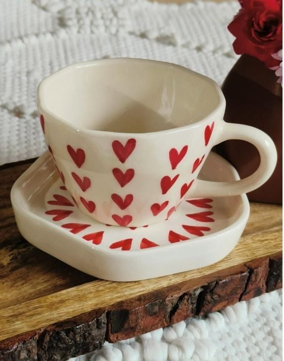 Heart Bliss Mug and Saucer