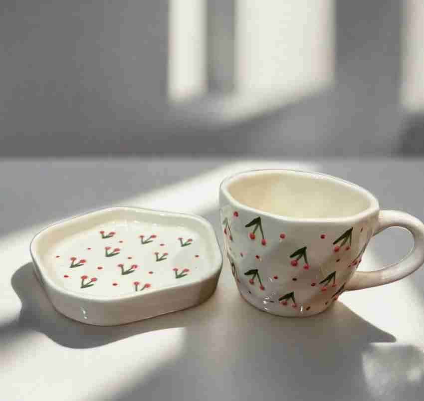Cherry Mug and Saucer