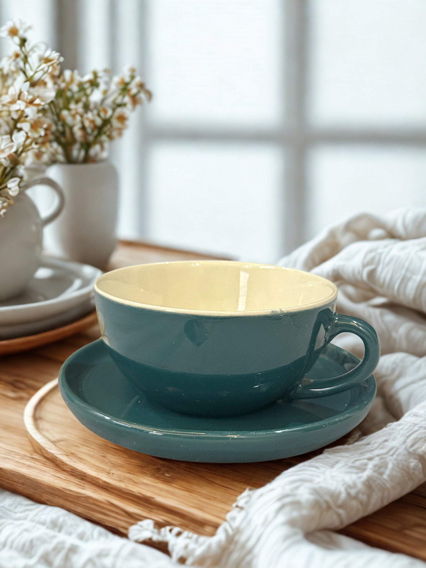 Forest Mocha – Wide Mug & Saucer Set