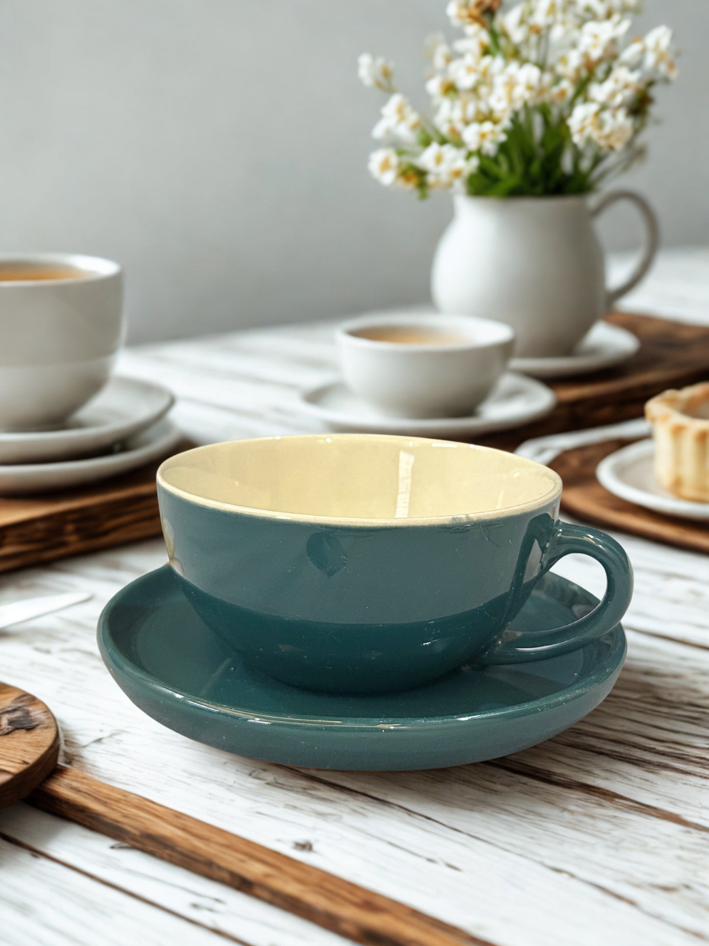 Forest Mocha – Wide Mug & Saucer Set