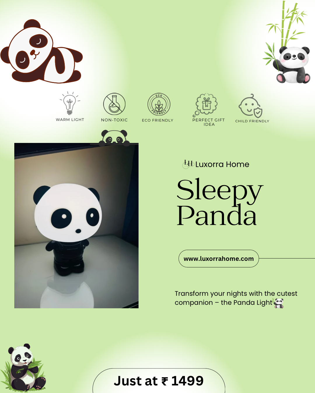 Sleepy Panda Lamp- The Perfect Bedroom Lamp