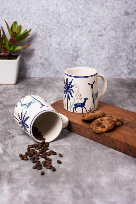 Blue deer coffee mugs (1 mug)