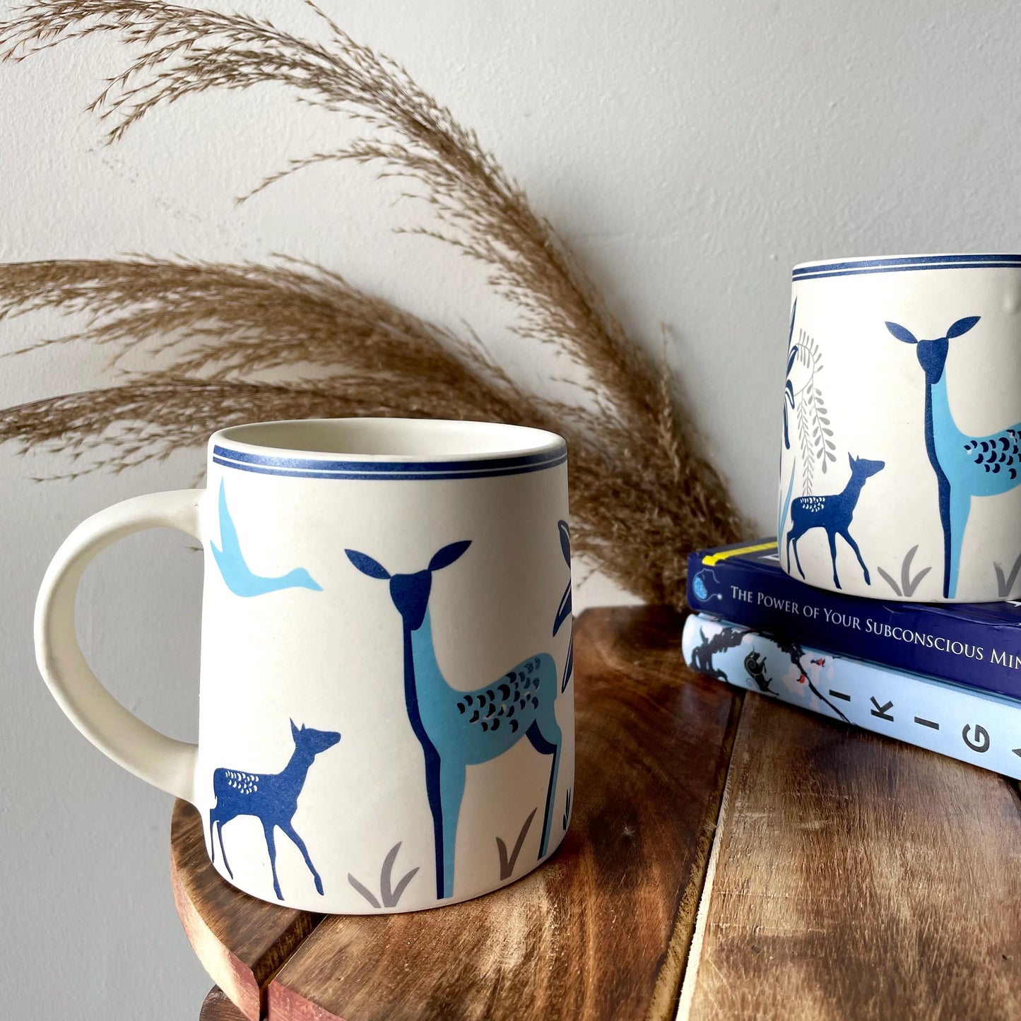 Blue deer coffee mugs (1 mug)