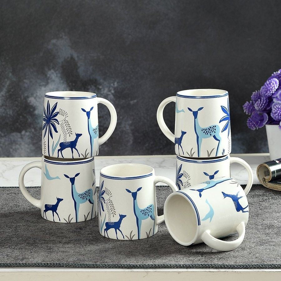 Blue deer coffee mugs (1 mug)