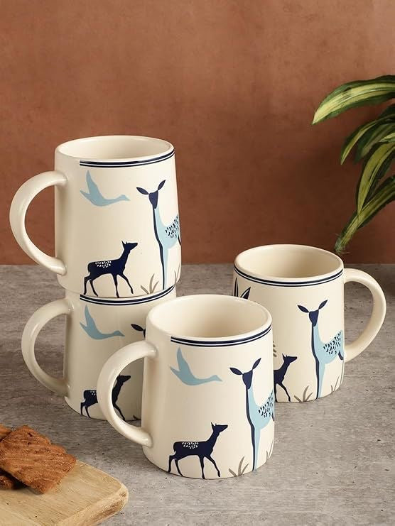 Blue deer coffee mugs (1 mug)