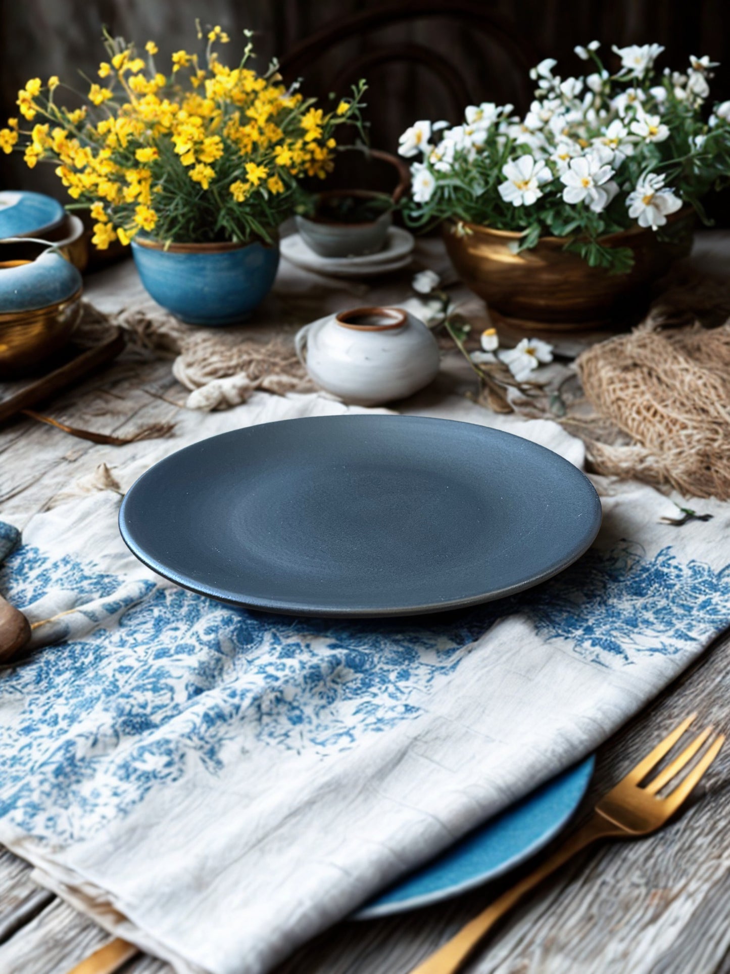 Matte Black Dinner Plate