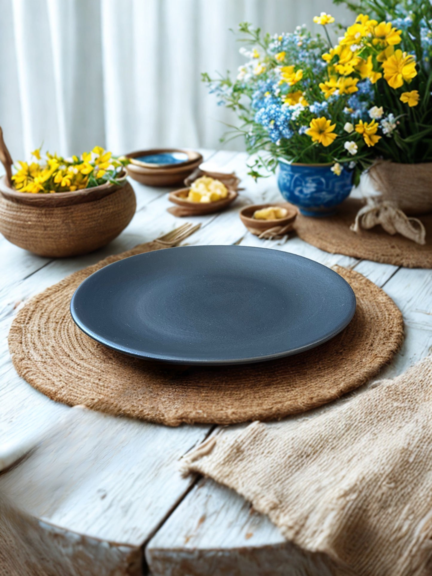 Matte Black Dinner Plate